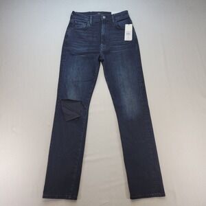 7 For All Mankind Easy Slim Jeans Womens 27 Blue Dark Wash High Rise Denim